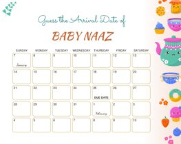 Delicious Brunch Baby Due Date Calendar