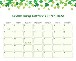 Clovers Baby Due Date Calendar