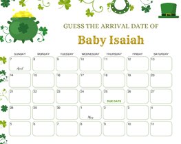 Pot of Gold Baby Due Date Calendar