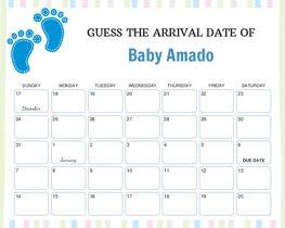 Baby Feet Blue Baby Due Date Calendar
