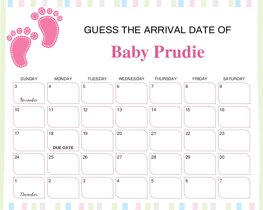 Baby Feet Pink Baby Due Date Calendar