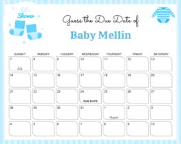 Baby Socks Blue Baby Due Date Calendar