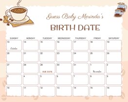 Coffee Baby Due Date Calendar