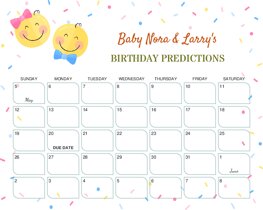 Happy Smiley Faces Baby Due Date Calendar