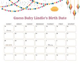 Festa Celebration Baby Due Date Calendar