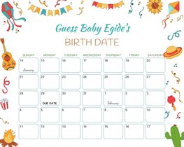 Carnival Baby Due Date Calendar