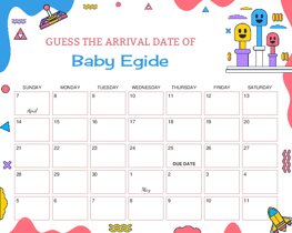 Game Night Baby Due Date Calendar