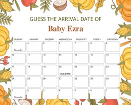 Fall Border Baby Due Date Calendar