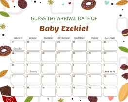 Chocolates Baby Due Date Calendar