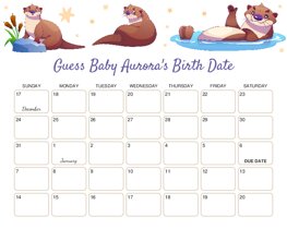 Otters Baby Due Date Calendar