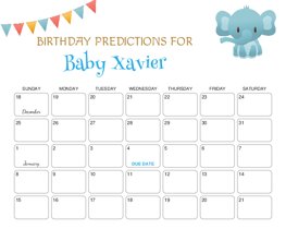Elephant Baby Due Date Calendar