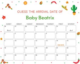 Cinco De Mayo Baby Due Date Calendar