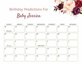 Marsala Baby Due Date Calendar