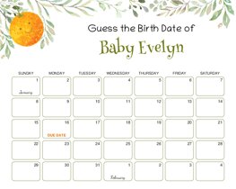 Little Cutie Baby Due Date Calendar