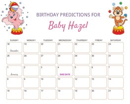Circus Baby Due Date Calendar