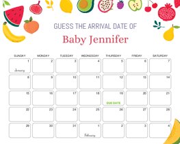 Fruti Fruits Baby Due Date Calendar