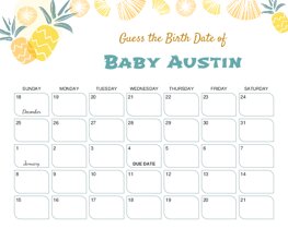 Pineapple Baby Due Date Calendar