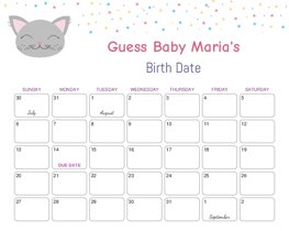 Cat Baby Due Date Calendar