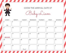 Wizard Boy with a Magic Wand Baby Due Date Calendar