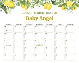 Lemon Baby Due Date Calendar