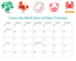 Zodiac Sign Cancer (Jun 22 - Jul 22) Baby Due Date Calendar