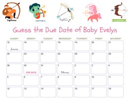 Zodiac Sign Sagittarius (Nov 22 - Dec 21) Baby Due Date Calendar