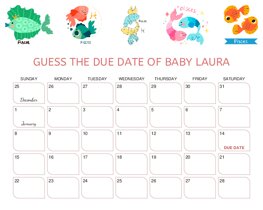 Zodiac Sign Pisces (Feb 19 - Mar 20) Baby Due Date Calendar