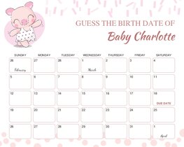 Cute Pig Dancing Baby Due Date Calendar