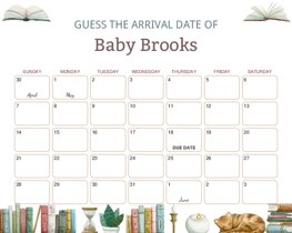 Watercolor Books Baby Due Date Calendar