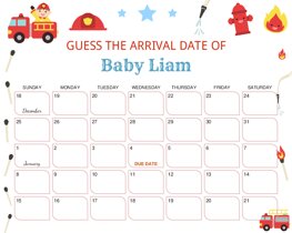 Firefighter Baby Due Date Calendar