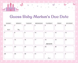 Princess Castle Baby Due Date Calendar