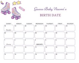 Roller Skate Shoes Baby Due Date Calendar