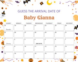 Halloween Decorations Baby Due Date Calendar