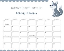 Wolf Baby Due Date Calendar