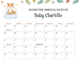 Fox Baby Due Date Calendar