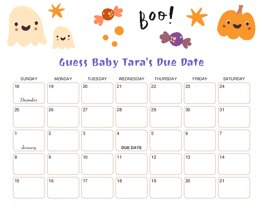 Little Boo Baby Due Date Calendar