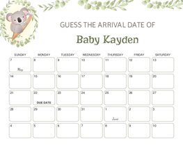 Little Koala Baby Due Date Calendar