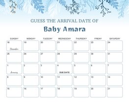 Winter Leaves, Firs Baby Due Date Calendar