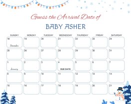 Winter Season Celebration Baby Due Date Calendar