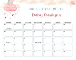 Rain of Love Baby Due Date Calendar